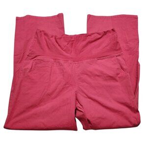 Landau Maternity Women's Size 15 Bootcut Scrub Pants Over the Belly Hot Pink